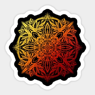 Mandala yellow orange red Sticker